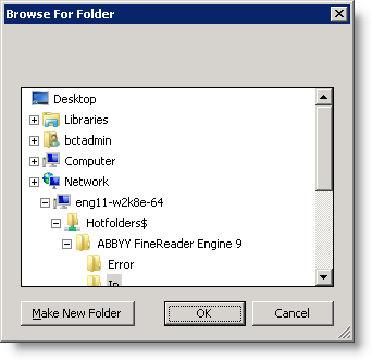 Browse For Folder venster (2011-3 release en eerder)