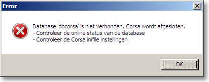 Corsa_db_not_connected