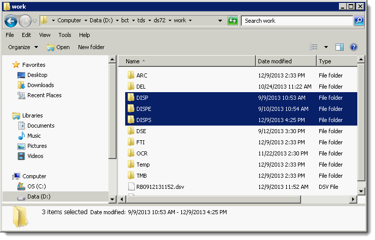 De interne mappenstructuur van de Corsa/Document Server